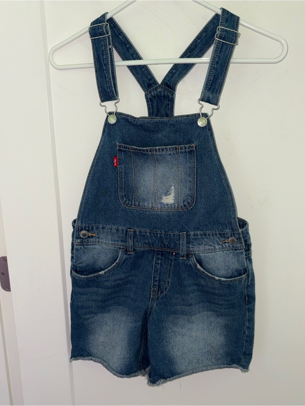 Levi's denim shortall girl's sz 12 EUC LN